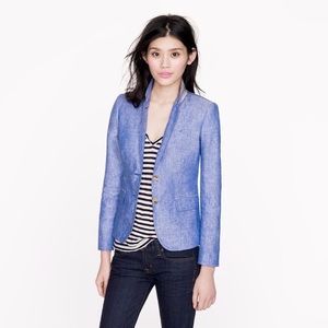 JCrew Schoolboy Blazer in blue linen